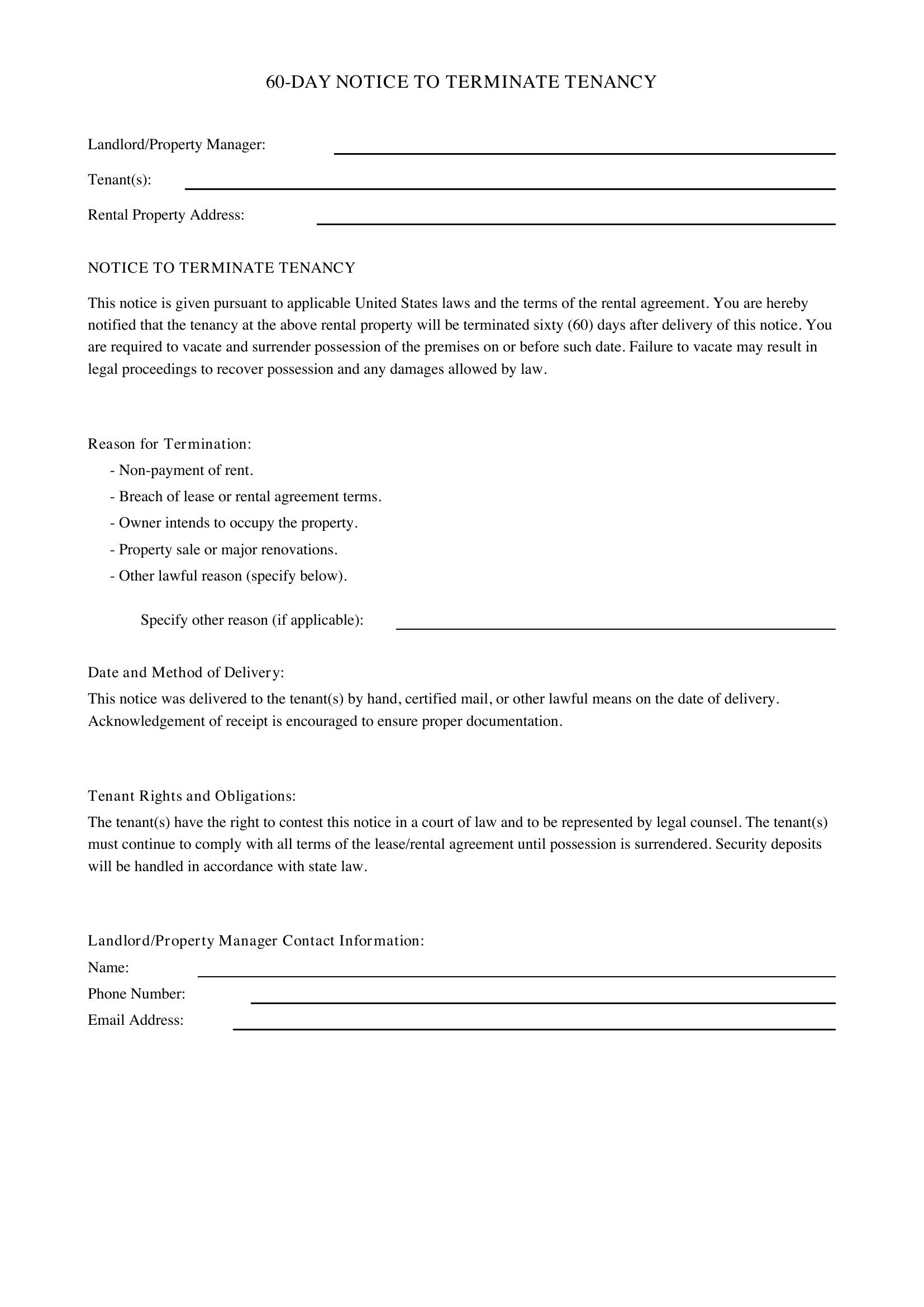 60-Day Notice Template