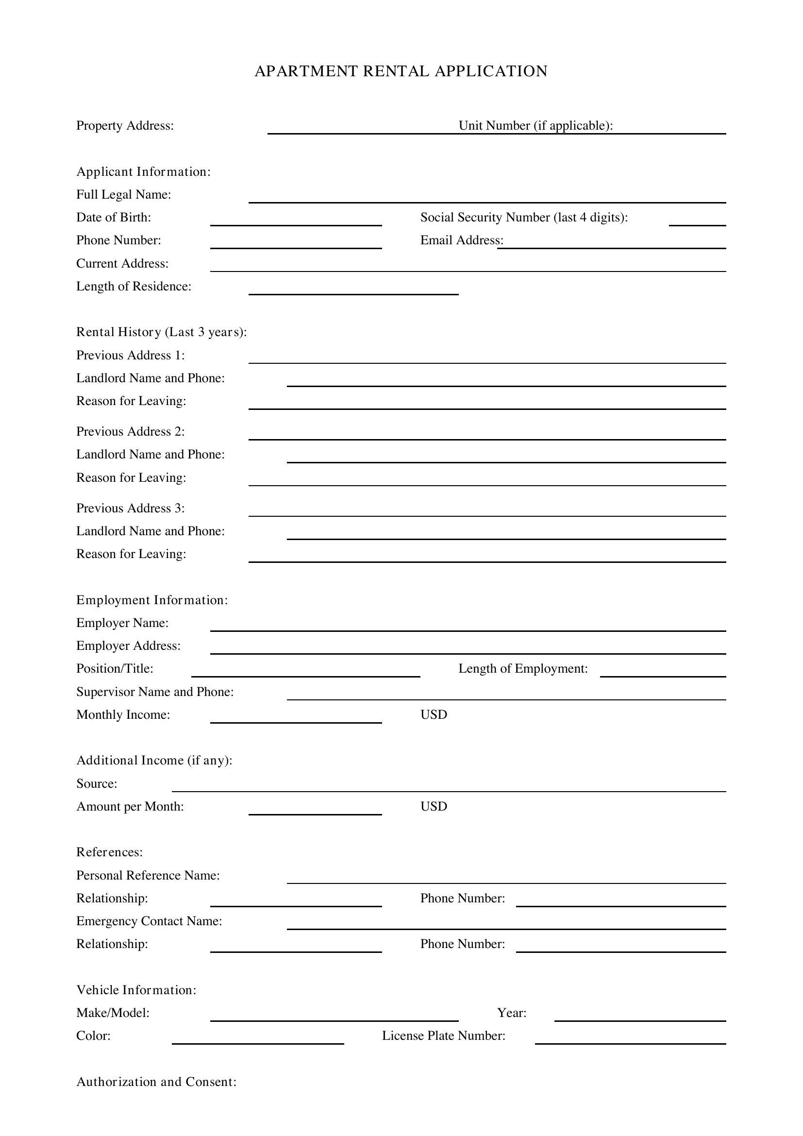 Apartment Application Template