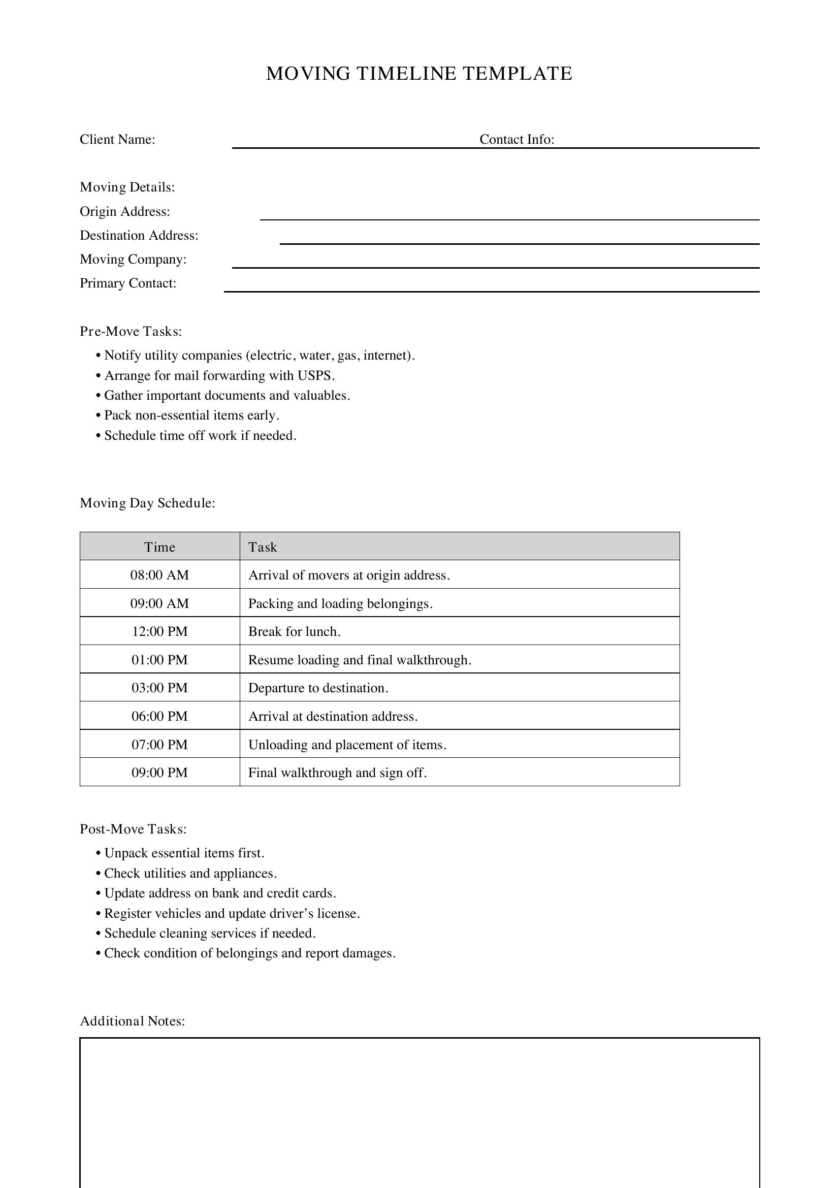 Moving Timeline Template