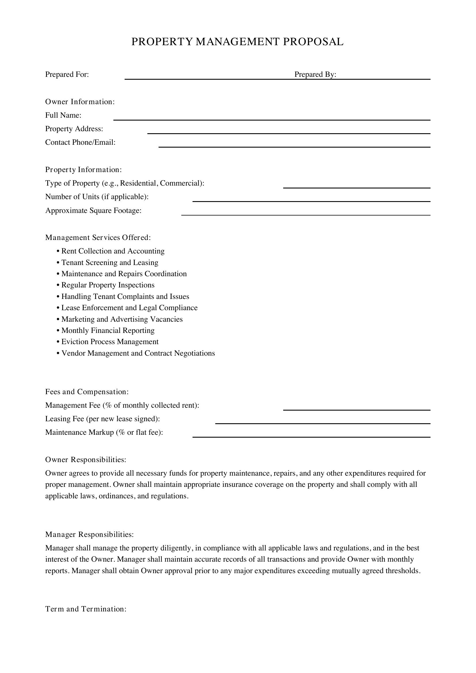 Property Management Proposal Template